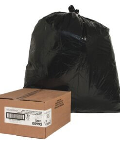 Nature Saver Black Low-density Recycled Can Liners - Medium Size - 33 gal Capacity - 1.65 mil (42 Micron) Thickness - Low Density - Black - Plastic - 100/Box - Cleaning Supplies