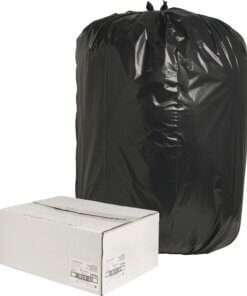 Nature Saver Black Low-density Recycled Can Liners - Extra Large Size - 60 gal Capacity - 38" Width x 58" Length - 1.65 mil (42 Micron) Thickness - Low Density - Black - Plastic - 100/Carton - Cleaning Supplies