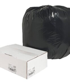 Nature Saver Black Low-density Recycled Can Liners - Large Size - 45 gal Capacity - 40" Width x 46" Length - 1.65 mil (42 Micron) Thickness - Low Density - Black - Plastic - 100/Carton - Cleaning Supplies