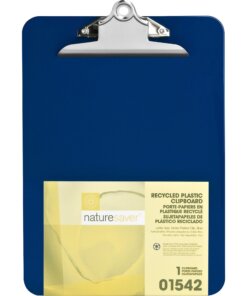 Nature Saver Recycled Plastic Clipboards - 1" Clip Capacity - 8 1/2" x 12" - Heavy Duty - Plastic - Blue - 1 Each
