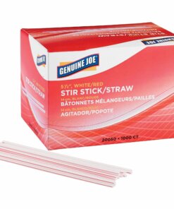 Genuine Joe 5-1/2" Plastic Stir Stick/Straws - 5.5" Length - Plastic - 1000 / Box - White