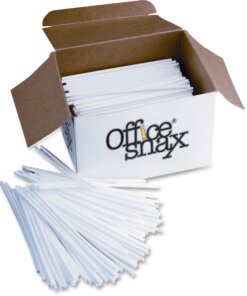 Office Snax Breakroom Stir Sticks - Plastic - 1000 / Box - White
