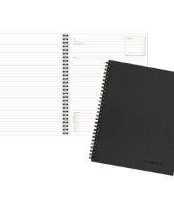 Mead Limited Meeting Notebooks - Letter - 80 Sheets - Wire Bound - Letter - 8 1/2" x 11" - BlackLinen Cover - Perforated - 1 Each