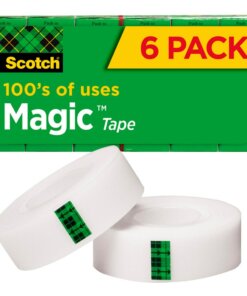 Scotch 3/4"W Magic Tape - 36 yd Length x 0.75" Width - 1" Core - 6 / Pack - Matte Clear