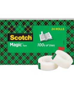 Scotch 3/4"W Magic Tape - 27.78 yd Length x 0.75" Width - 1" Core - 24 / Pack - Matte Clear
