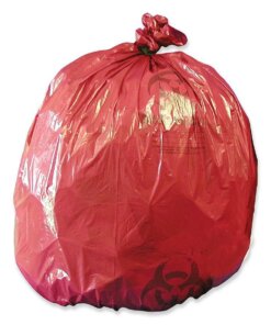 Medegen MHMS Red Biohazard Infectious Waste Liners - 7 to 10 gallons - 24" Width x 24" Length x 1.2mil Thickness - Red - 50 / Box