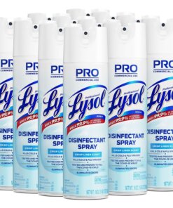 Professional Lysol Linen Disinfectant Spray - Aerosol - 19 fl oz (0.6 quart) - Crisp Linen Scent - 12 / Carton - Clear