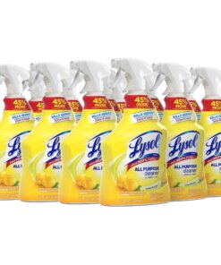 Lysol Lemon All Purpose Cleaner - Ready-To-Use Spray - 32 fl oz (1 quart) - Lemon Breeze Scent - 12 / Carton - Yellow