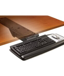 3M Easy Adjust Keyboard Tray with Standard Keyboard and Mouse Platform - 23" Height x 25.5" Width x 12" Depth - Black - 1