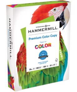 Hammermill Premium Color Copy Paper - White - 100 Brightness - Letter - 8 1/2" x 11" - 28 lb Basis Weight - 8 / Carton - FSC - High Brightness, Heavyweight