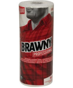 Brawny&reg; Professional D300 Disposable Cleaning Towels - 11" x 9.30" - 84 Sheets/Roll - White - Paper - Absorbent, Soft, Perforated - For Office Building, Food Service - 20 / Carton