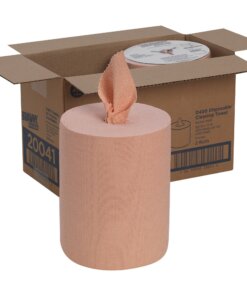 Brawny&reg; Professional D400 Disposable Cleaning Towels Refill - 13" x 9.90" - 200 Sheets/Roll - Orange - Absorbent - 2 / Carton
