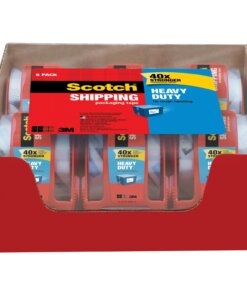 Scotch Heavy-Duty Shipping / Packaging Tape - 22.20 yd Length x 1.88" Width - 3.1 mil Thickness - 1.50" Core - Synthetic Rubber Resin - Dispenser Included - Handheld Dispenser - 6 / Pack - Clear