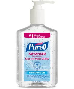 Gojo Purell Instant Hand Sanitizer Pump Dispenser Bottle - 8fl oz - Push Pump Dispenser - Dye-free - Clear