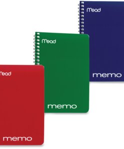 Mead Wirebound Memo Notebook - 40 Sheets - Wire Bound - 4" x 6" - Assorted Paper - TanBoard Cover - 1 Each