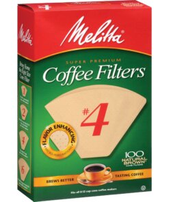 Melitta Super Premium No. 4 Coffee Filters - Gluten-free, Double Crimped, Disposable, Burst Resistant, Tear Resistant - 100 / Pack - Brown