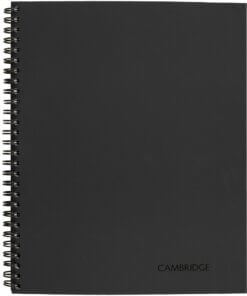 Cambridge Limited Business Notebooks - 80 Sheets - Wire Bound - Legal Ruled - 0.28" Ruled - 20 lb Basis Weight - 8 1/4" x 11" - Black Binder - BlackLinen Cover - Perforated, Durable, Easy Tear, Flexible Cover, Subject, Bond Paper - 1 Each