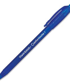 Paper Mate Comfortmate Retractable Pens - Fine Pen Point - Retractable - Blue - Rubber Barrel - 1 Dozen