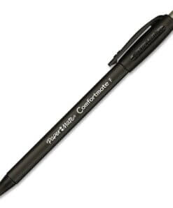 Paper Mate Comfort Mate Retractable Pens - Fine Pen Point - Retractable - Black - Rubber Barrel - 1 Dozen