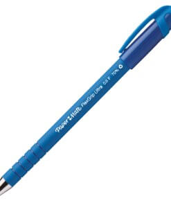 Paper Mate Flexgrip Ultra Recycled Pens - Fine Pen Point - Blue - Blue Rubber Barrel - 1 Dozen