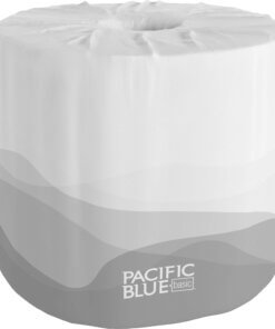 Pacific Blue Basic Standard Roll Embossed Toilet Paper - 2 Ply - 4.05" x 4" - 550 Sheets/Roll - White - Soft, Durable, Absorbent - For Office Building, Healthcare - 80 / Carton