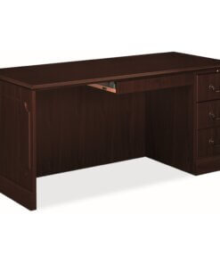 HON 94000 H94283R Pedestal Desk - 66" x 30" x 29.5" - 2 x Box, File Drawer(s)Right Side - Traditional Edge