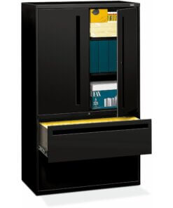 HON Brigade 700 H795LS Lateral File - 42" x 18" x 67" - 2 Drawer(s) - 3 Shelve(s) - Finish: Black