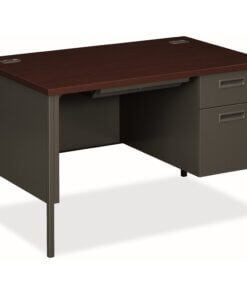 HON Metro Classic HP3251R Pedestal Desk - 48" x 30" x 29.5" - 3 x Box, File Drawer(s)Right Side - Square Edge - Finish: Charcoal