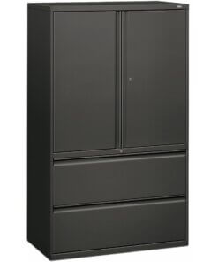 HON Brigade 800 H895LS Lateral File - 42" x 18" x 67" - 2 Drawer(s) - 3 Shelve(s) - Finish: Charcoal