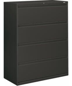 HON Brigade 800 H894 Lateral File - 42" x 18" x 53.3" - 4 Drawer(s) - Finish: Charcoal