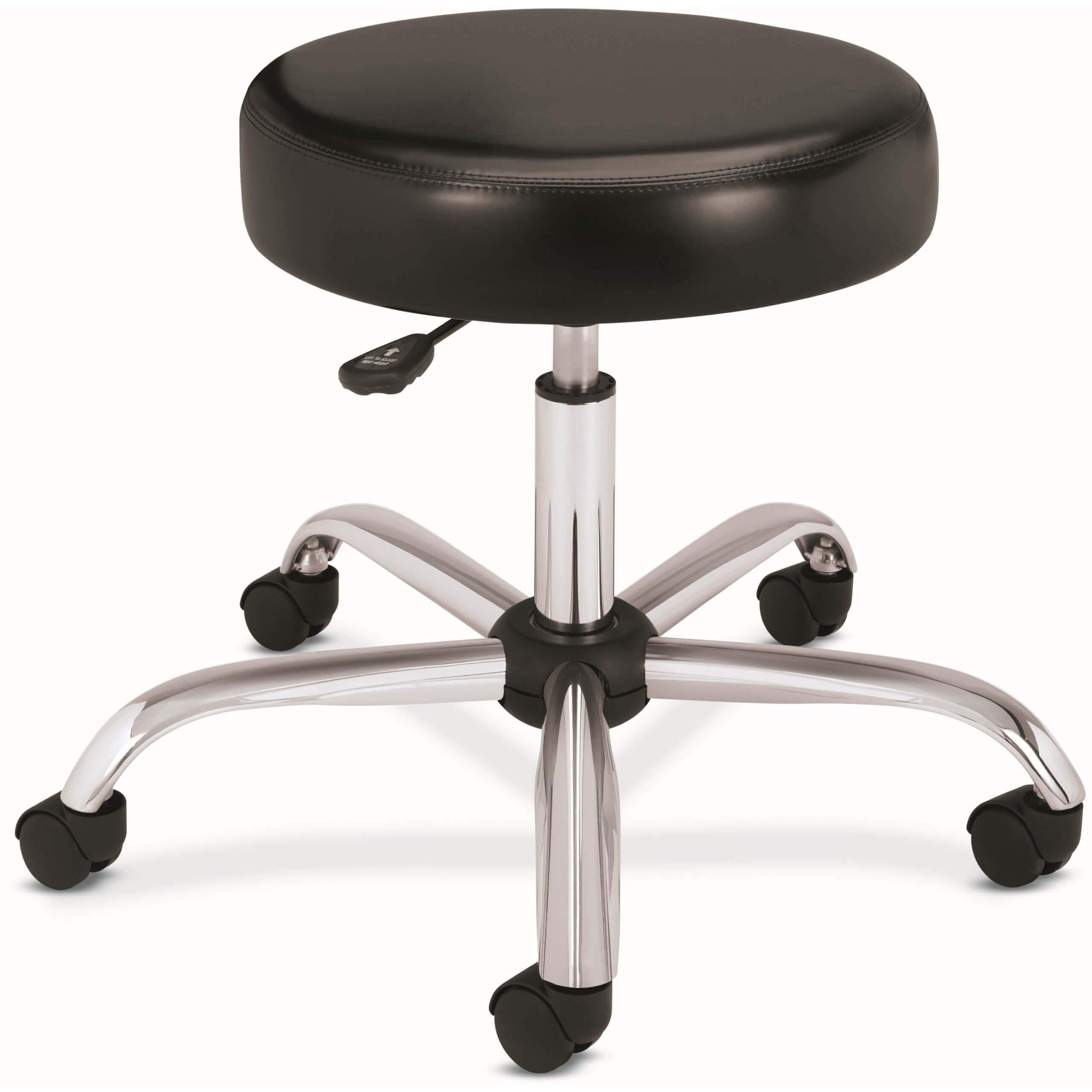 HON Sitting Stool - Black Vinyl Seat - Black Back - Black Frame - Black