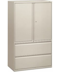 HON Brigade 800 H895LS Lateral File - 42" x 18" x 67" - 2 Drawer(s) - 3 Shelve(s) - Finish: Light Gray