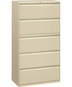 HON Brigade 800 H885 Lateral File - 36" x 18" x 67" - 5 Drawer(s) - Finish: Putty