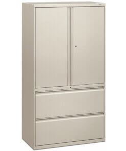 HON Brigade 800 H885LS Lateral File - 36" x 18" x 67" - 2 Drawer(s) - 3 Shelve(s) - Finish: Light Gray
