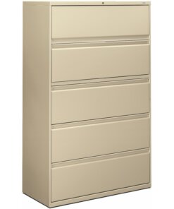 HON Brigade 800 H895 Lateral File - 42" x 18" x 67" - 5 Drawer(s) - Finish: Putty