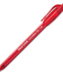 Paper Mate Comfort Mate Retractable Pens - Medium Pen Point - Retractable - Red - Rubber Barrel - 1 Dozen