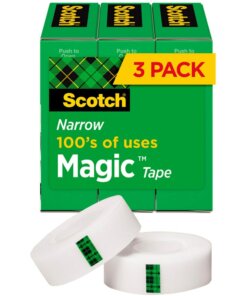 Scotch 1/2"W Magic Tape - 36 yd Length x 0.50" Width - 1" Core - 3 / Pack - Matte Clear