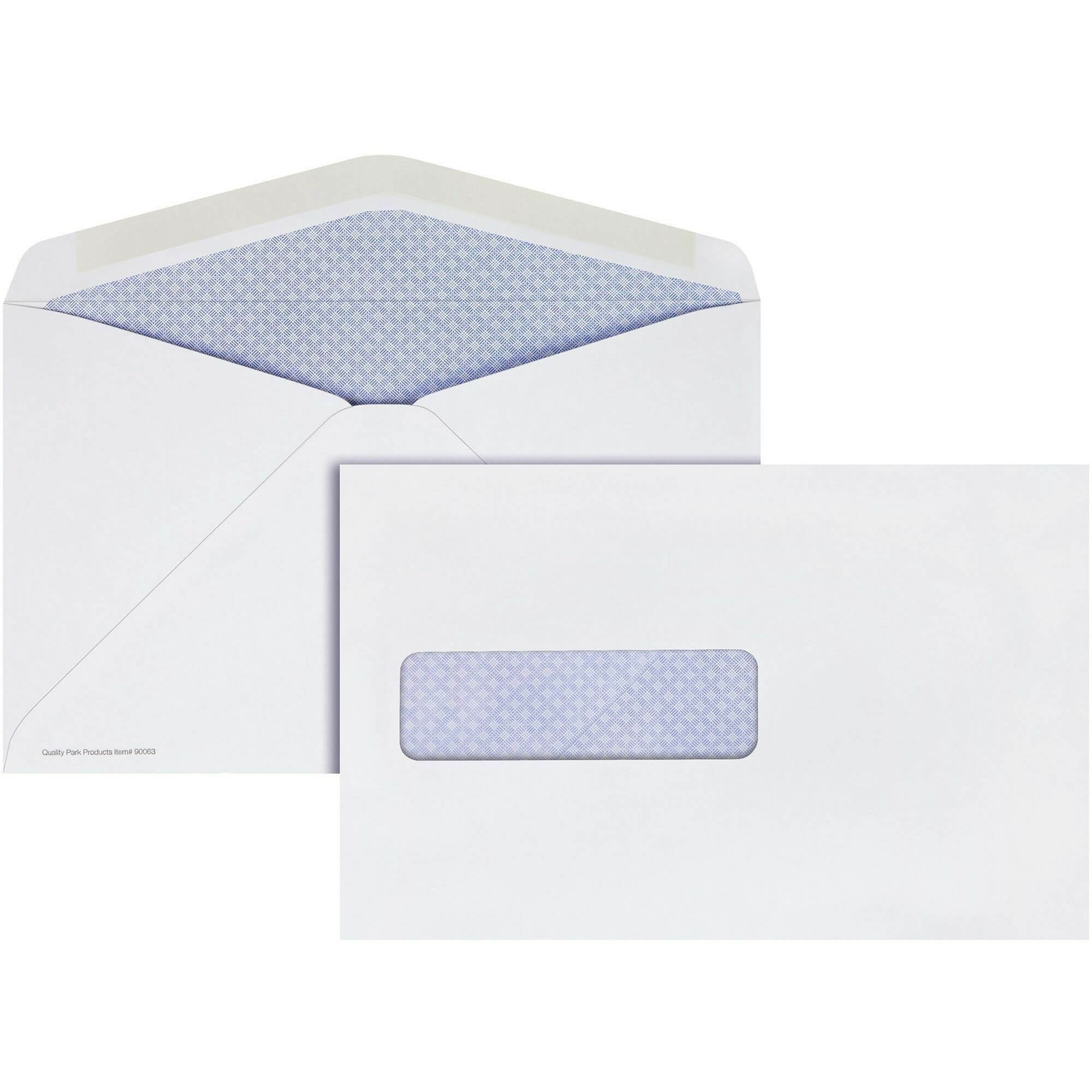 Quality Park Postage Saver Security Tint Window Envelopes - Booklet - #10 1/2 - 9 1/2" Width x 6" Length - Gummed - Paper - 500 / Box - White