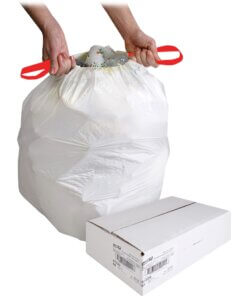 Genuine Joe Flexible Drawstring Trash Can Liners - Small Size - 13 gal Capacity - 24" Width x 25.13" Length - 0.90 mil (23 Micron) Thickness - Low Density - White - Resin - 60/Carton