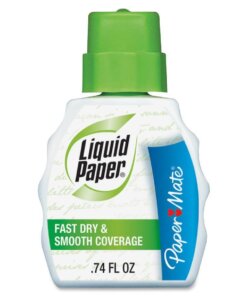 Paper Mate Liquid Paper Fast Dry Correction Fluid - Foam 22 mL - White - Fast-drying, Spill Resistant - 1 Dozen