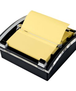 Post-it&reg; Note Dispenser - 3" x 3" Note - 100 Note Capacity - Black, Clear