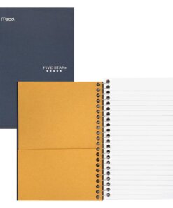 Mead Personal Wirebound Notebook - 100 Sheets - Wire Bound - 5" x 7" - Assorted Paper - Perforated, Pocket Divider - 1 Each