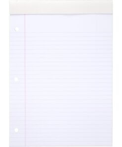 Mead Writing Pads - Letter - 70 Sheets - 140 Pages - College Ruled - 0.34" Ruled - 20 lb Basis Weight - Letter - 8 1/2" x 11" - White Paper - Heavyweight, Micro Perforated, Stiff-back, Heavy Duty Cover, Stiff-back, Cardboard Back, Portable, Easy Tear - 1 Each