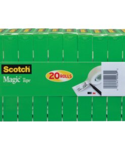 Scotch 3/4"W Magic Tape - 27.78 yd Length x 0.75" Width - 1" Core - 20 / Pack - Matte Clear
