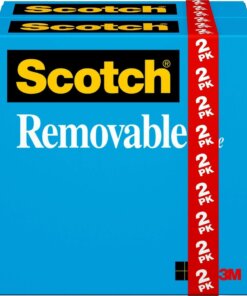 Scotch 3/4"W Removable Tape - 36 yd Length x 0.75" Width - 1" Core - 2 / Pack