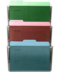 Officemate Mountable Wall File - 14.5" Height x 13" Width x 4.1" Depth - Smoke - Plastic - 3 / Box