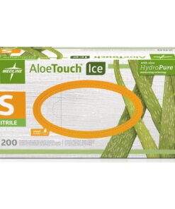 Medline Aloetouch Ice Nitrile Gloves - Small Size - Latex-free, Textured, Powder-free - For Healthcare Working - 200 / Box