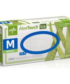 Medline Aloetouch Ice Nitrile Gloves - Medium Size - Latex-free, Textured, Powder-free - For Healthcare Working - 200 / Box