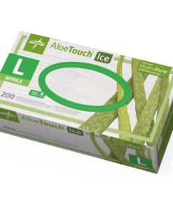 Medline Aloetouch Ice Nitrile Gloves - Large Size - Latex-free, Textured, Powder-free - For Healthcare Working - 200 / Box