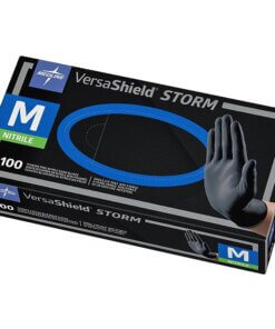 Medline Venom Nonsterile Nitrile Glove - Medium Size - Black - Textured, Powder-free, Latex-free - For Healthcare Working - 100 / Box